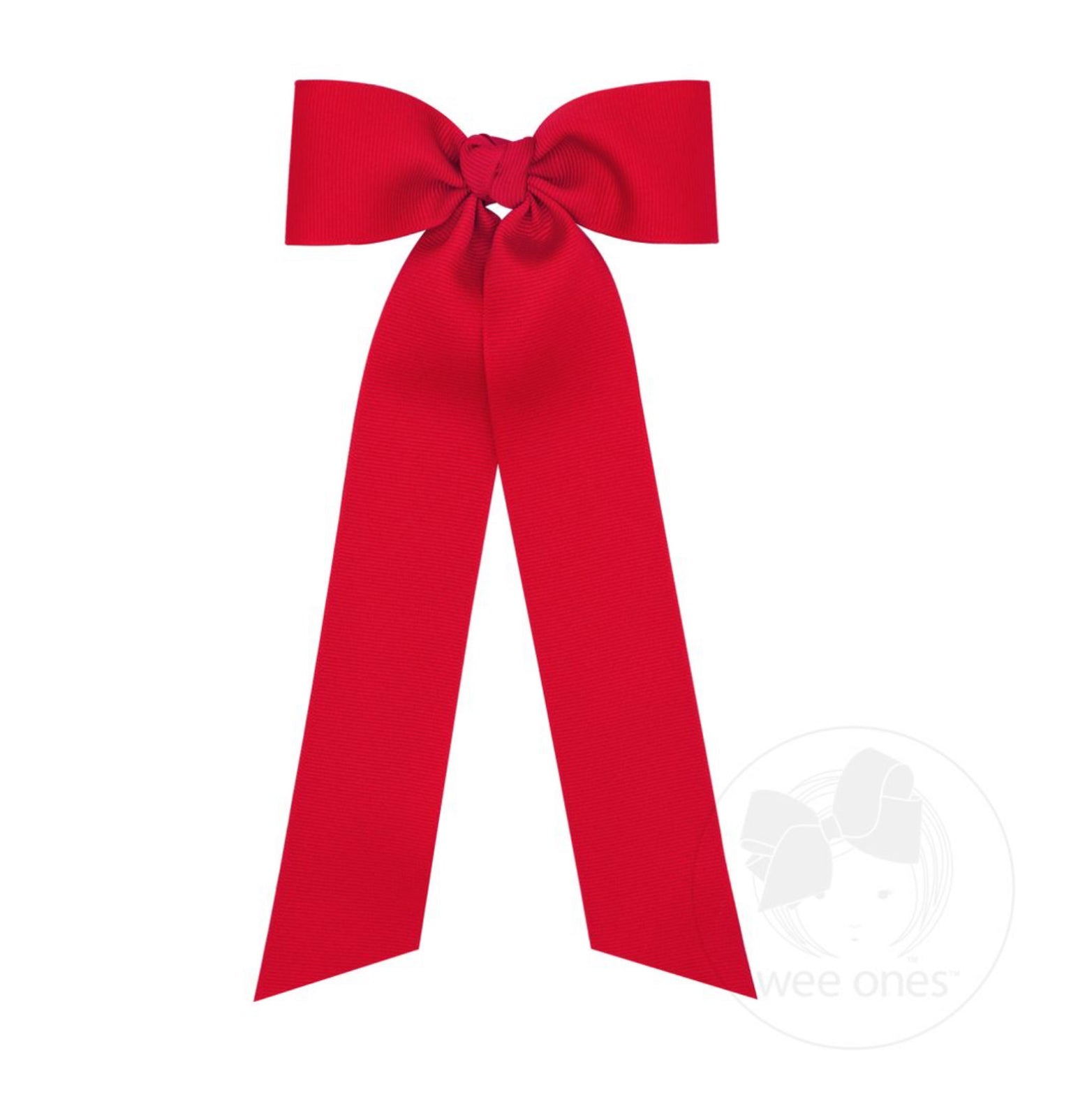 Medium Grosgrain Hair Bowtie with Knot Wrap and Streamer Tails