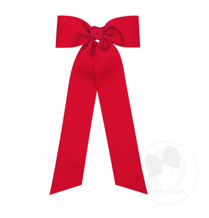 Medium Grosgrain Hair Bowtie with Knot Wrap and Streamer Tails