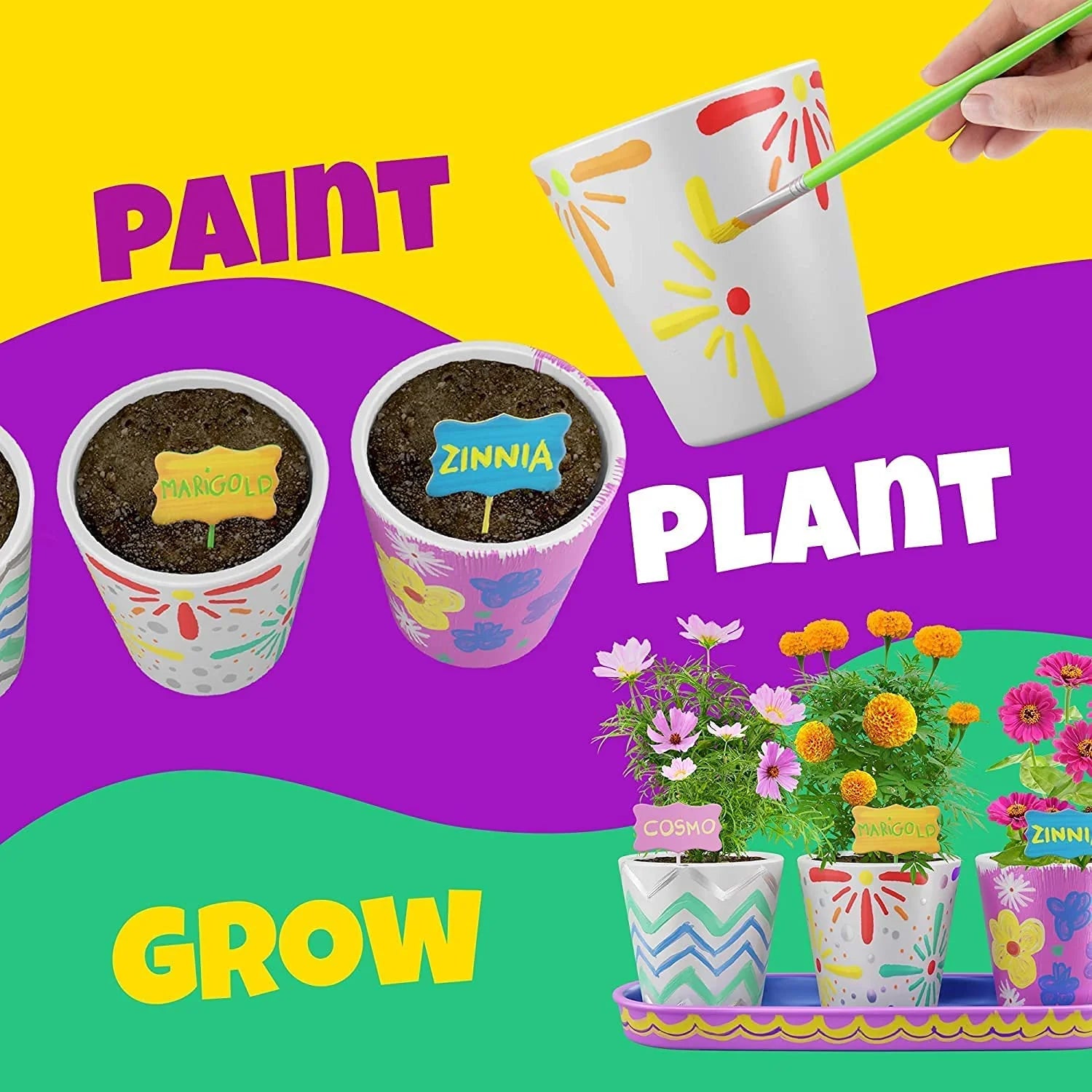 Paint &amp; Plant Stoneware Flower Gardening Kit