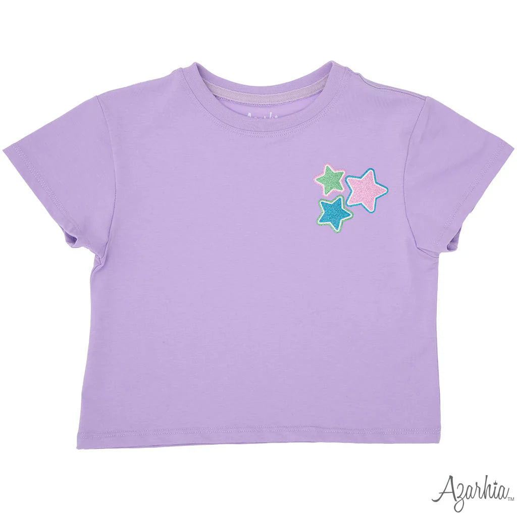Glitter Stars Lavender Boxy Tee
