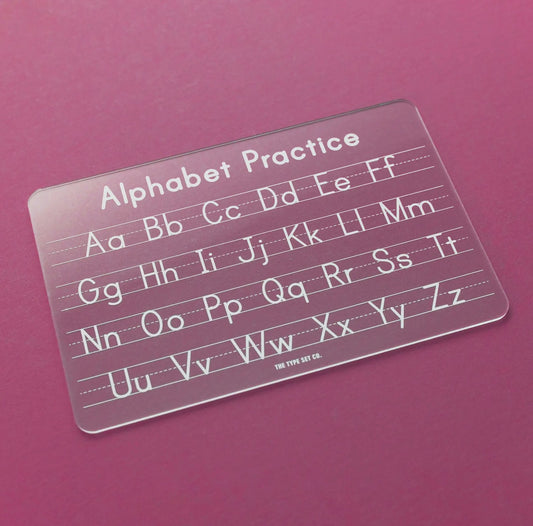 A customer favorite, our Alphabet Tracing Board is a smart, screen-free solution parents love. Designed to help kids ages 4+ practice letter formation, develop fine motor skills, and build confidence in early writing-this acrylic board is a classroom-worthy tool made stylish for modern families.