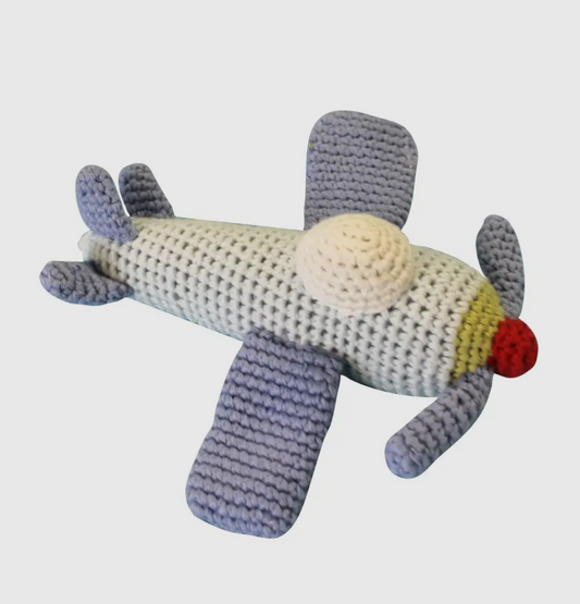 Airplane Hand-Crochet Rattle