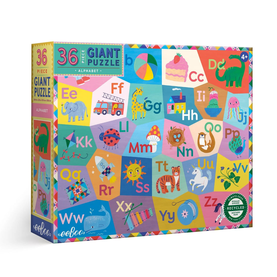 A classic puzzle featuring the letters of the alphabet brightly illustrated by Sarah Walsh.