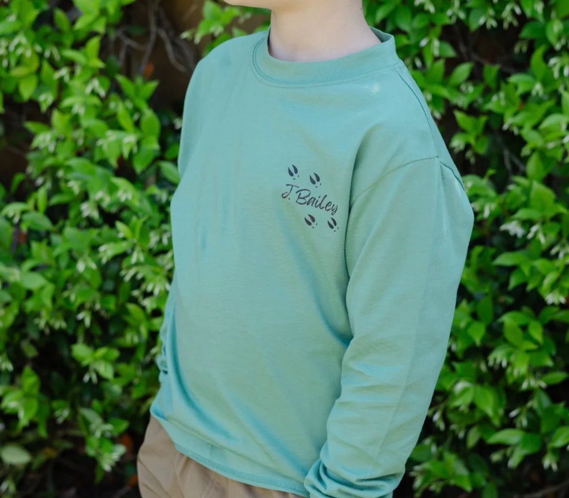 Long Sleeve Logo Tee, Sage Buck
