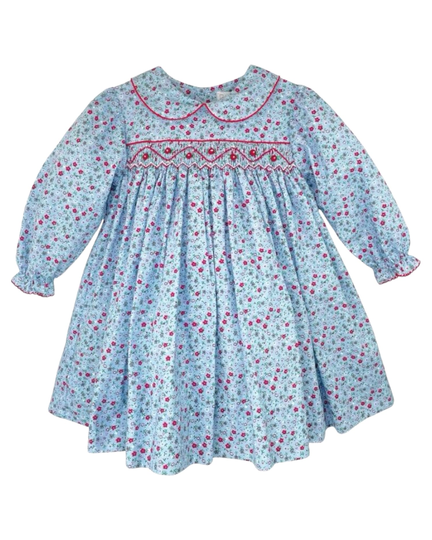Long Sleeve Floral Smocked Dress