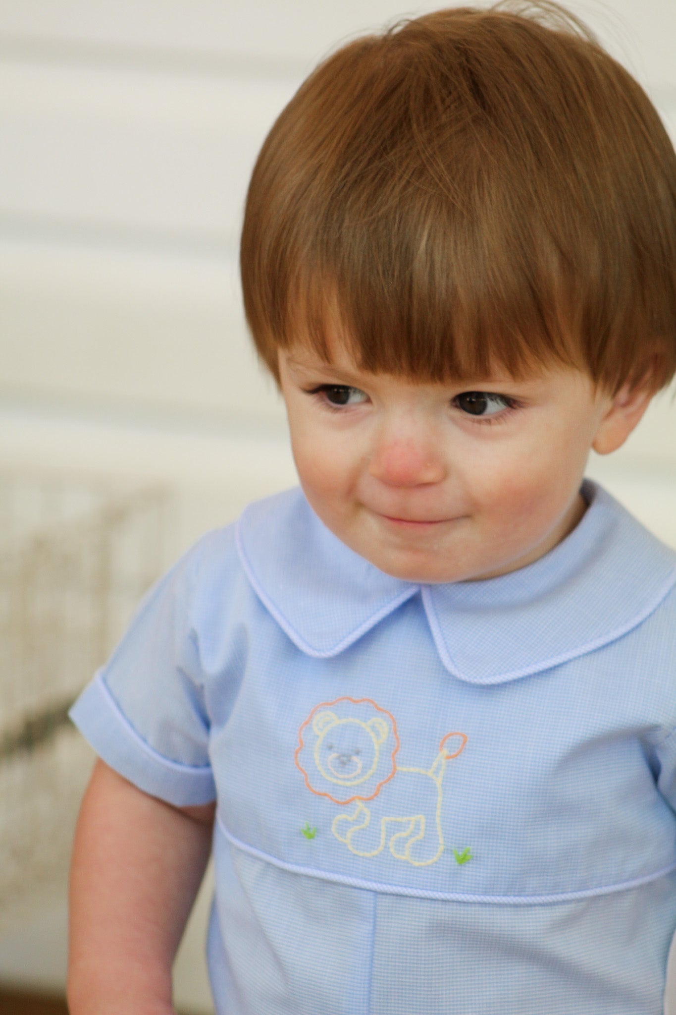 Blue Rowan Romper - Lion