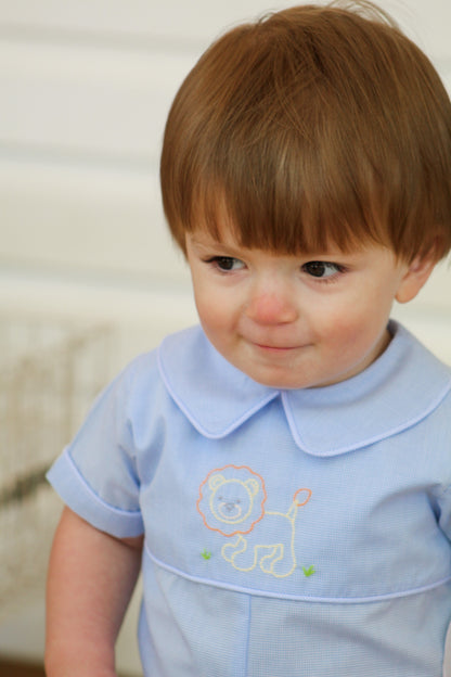 Blue Rowan Romper - Lion