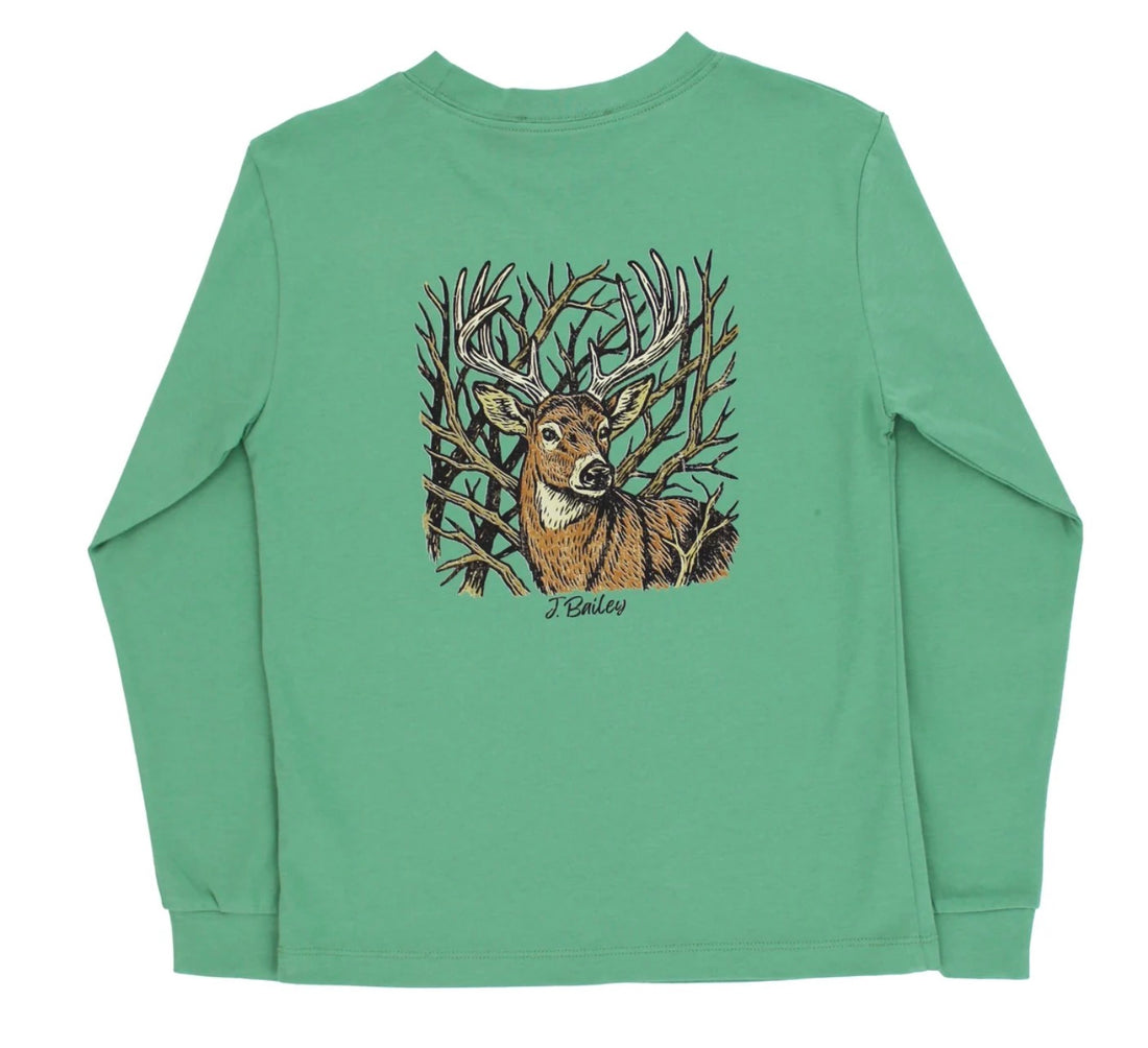 Long Sleeve Logo Tee, Sage Buck