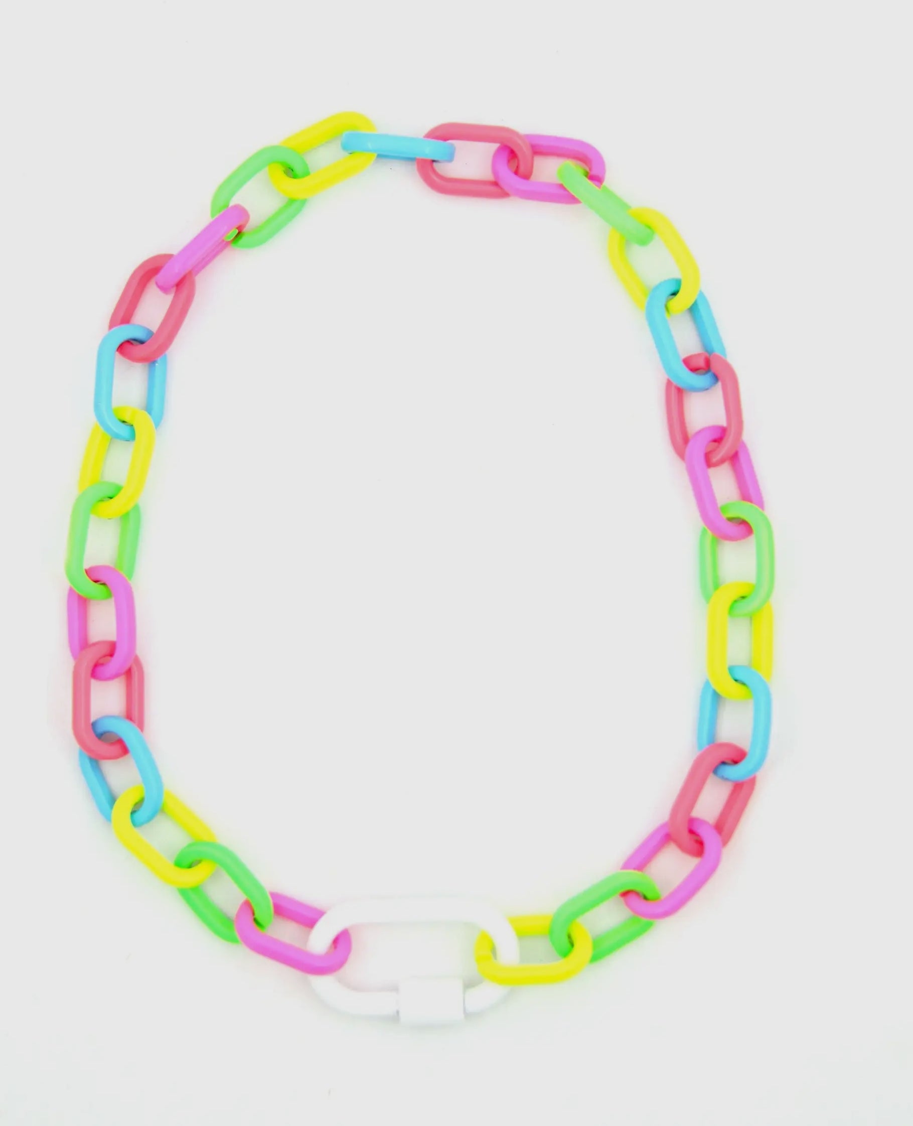 Luxe Link Enamel Chain Necklace, Assorted Colors