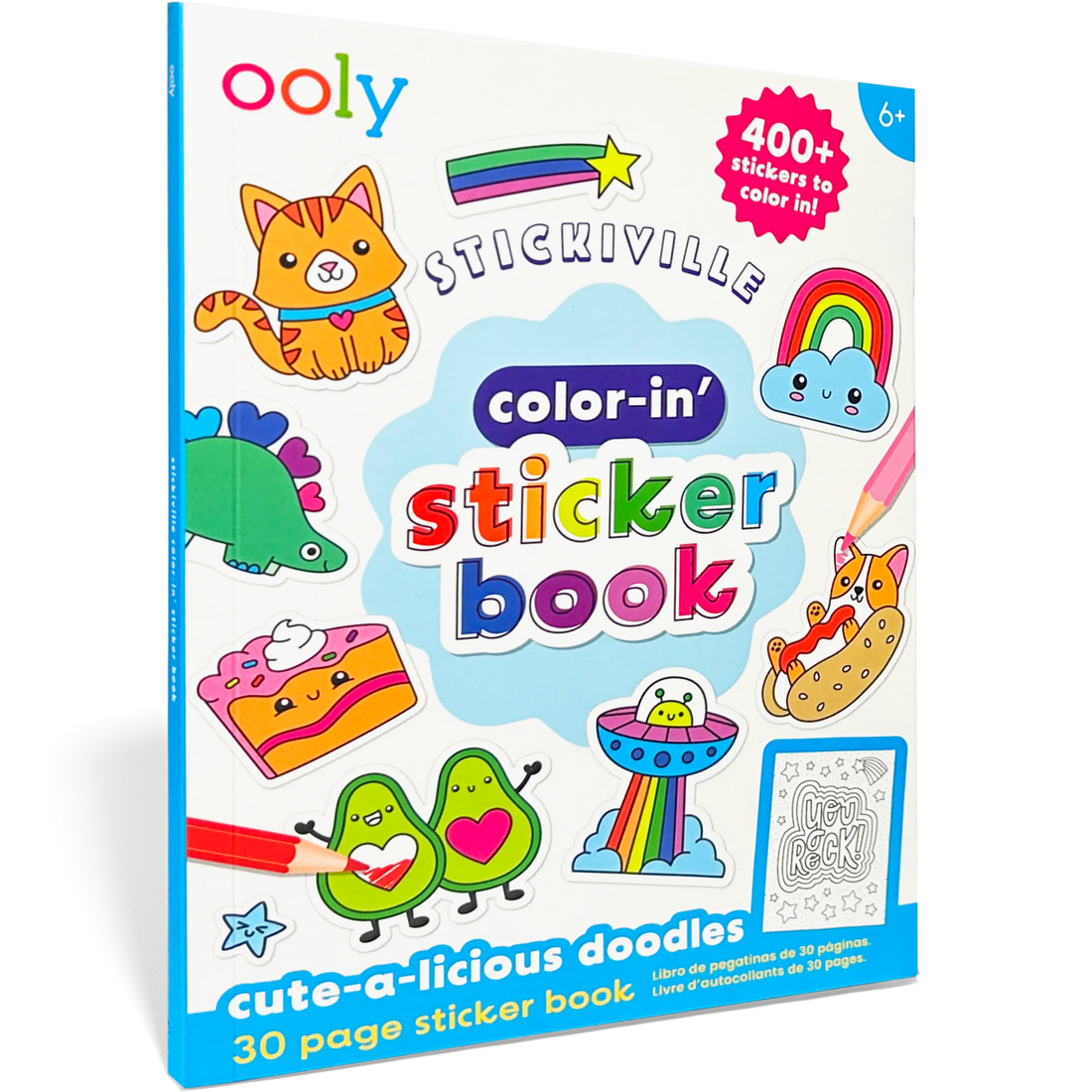 The Color-In’ Sticker Book: Cute-A-Licious Doodles
