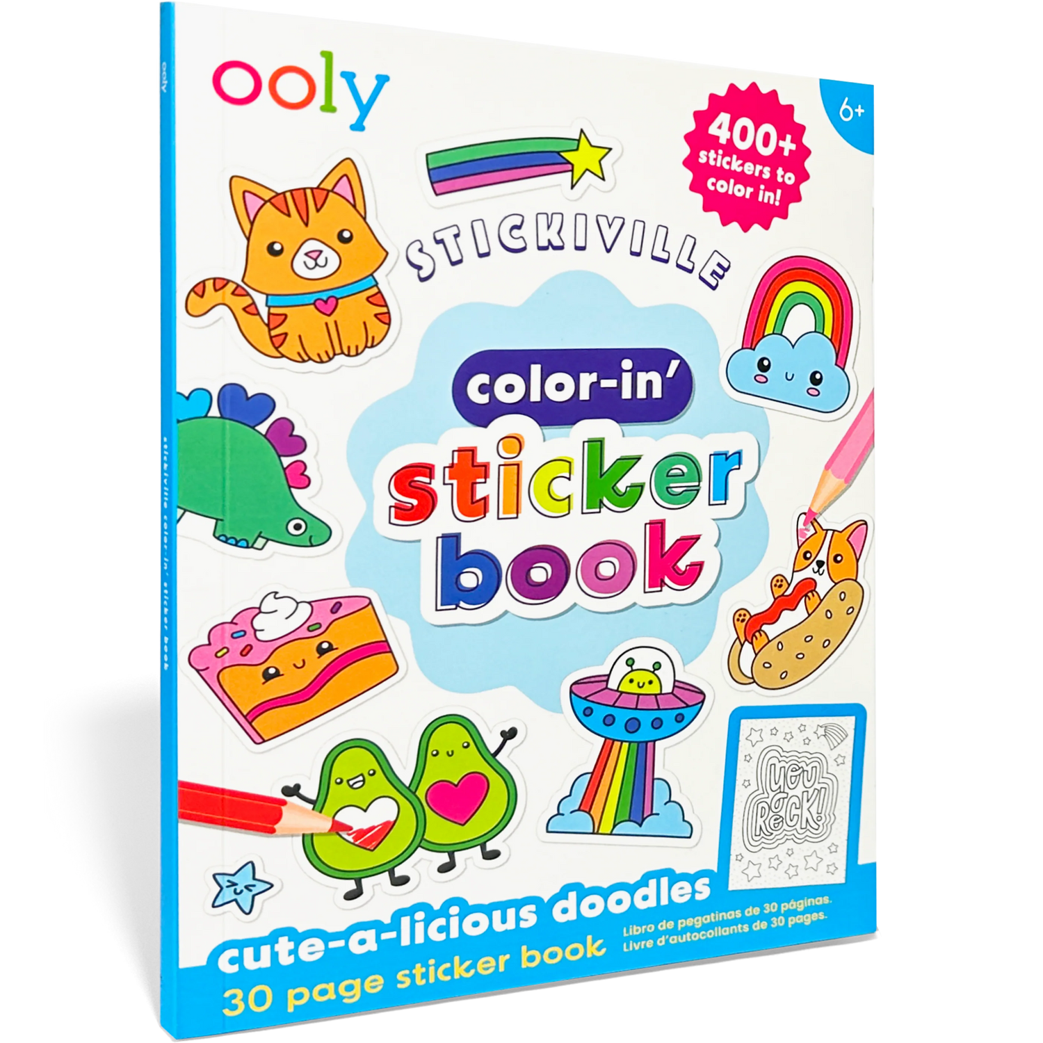 The Color-In’ Sticker Book: Cute-A-Licious Doodles