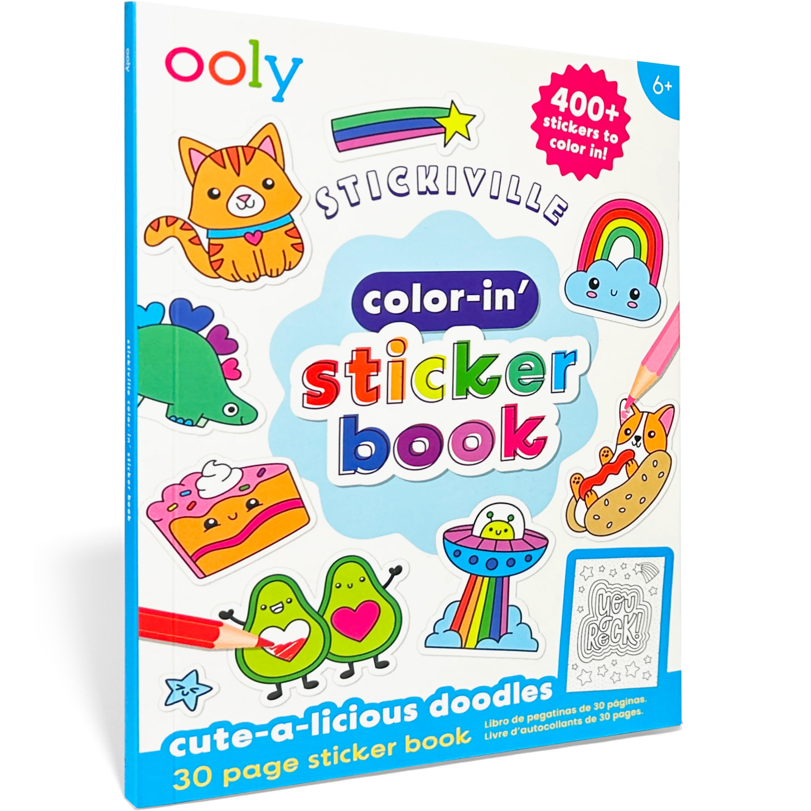 The Color-In’ Sticker Book: Cute-A-Licious Doodles