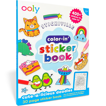 The Color-In’ Sticker Book: Cute-A-Licious Doodles