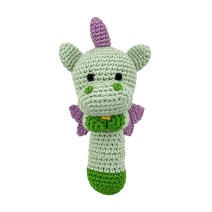 Dragon Crochet Stick Rattle 6"