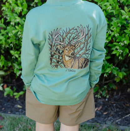 Long Sleeve Logo Tee, Sage Buck