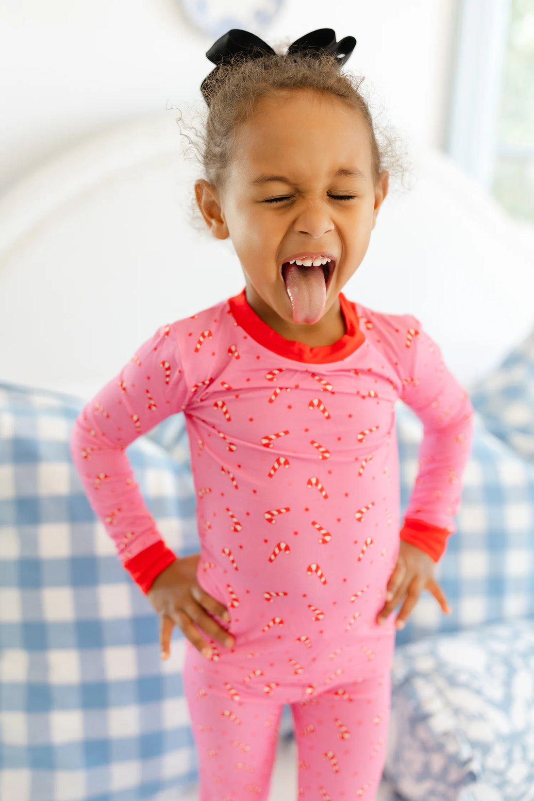 Pink Candy Cane Pajama Set