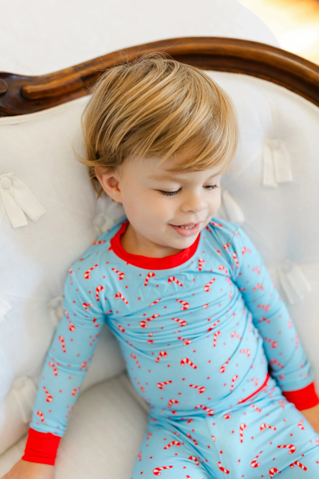Blue Candy Cane Pajama Set