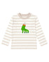 Get ready to rock this Halloween season with our Frankenstein Hand Long Sleeve Stripe Top! Perfect for little boys, this top is the ultimate combination of spooky and stylish. With its unique design and long sleeves, it&