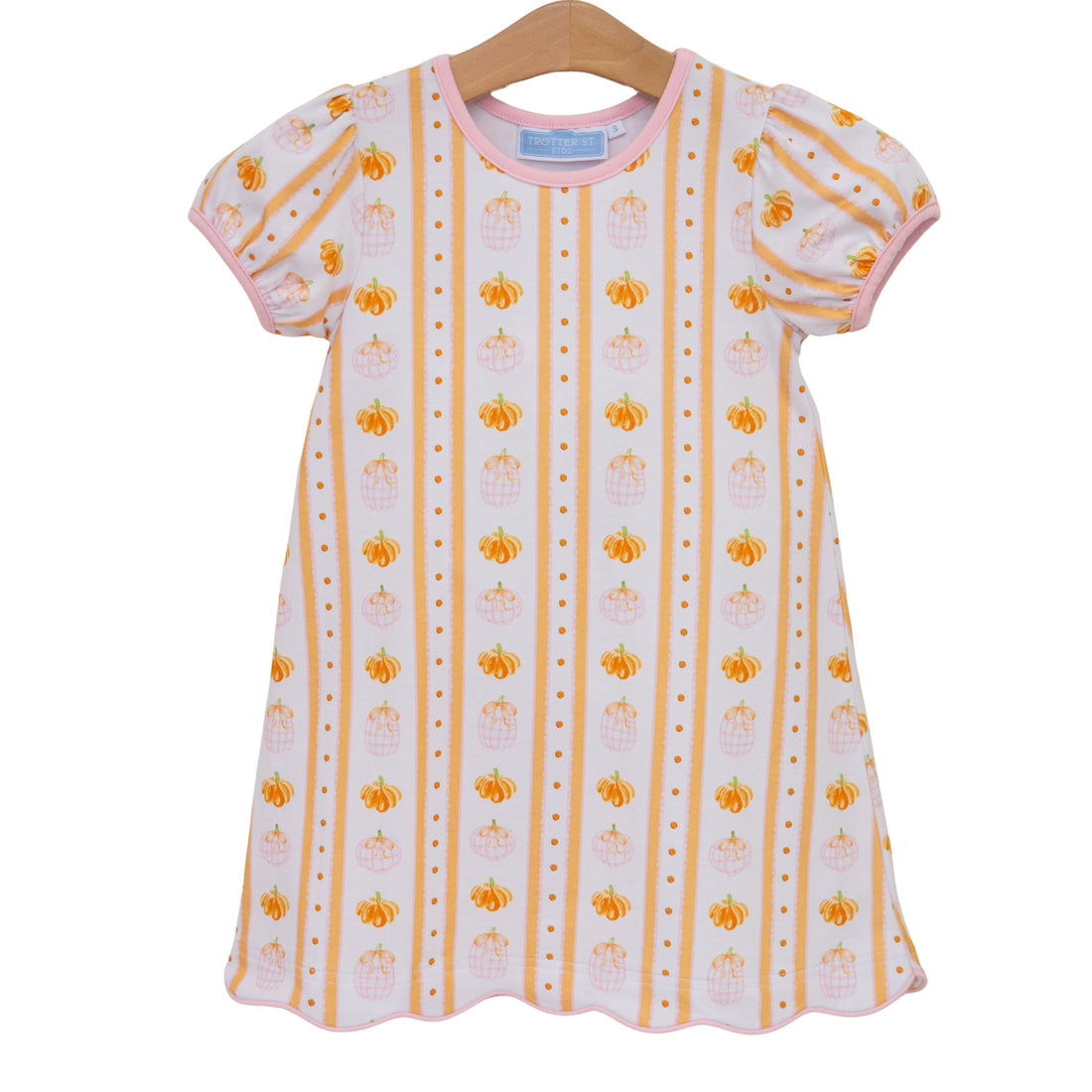 Pink Pumpkin Patch Scalloped Dress