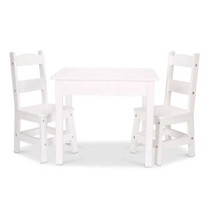 Wooden Table &amp; Chairs - White