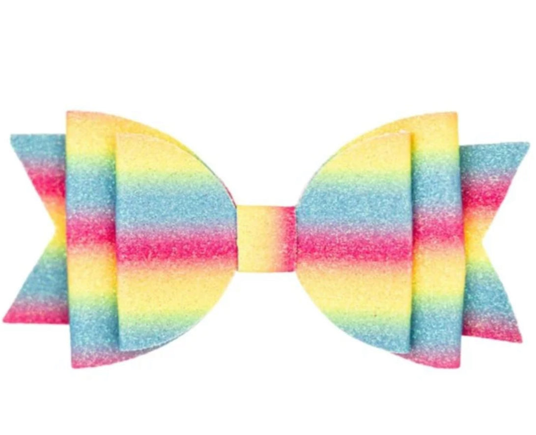 Rainbow Ombre Bow Clip