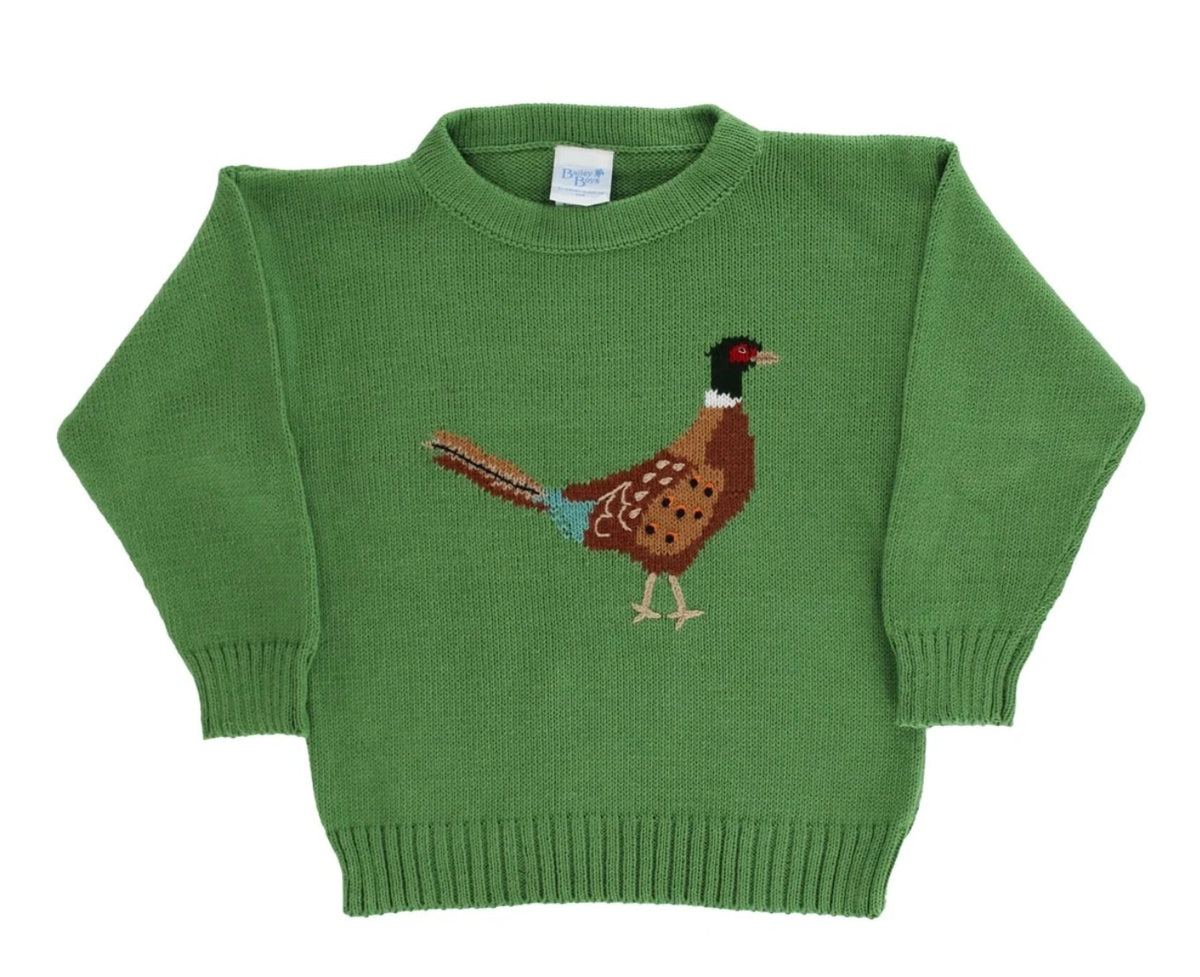 Sage Pheasant Crew Neck Sweater