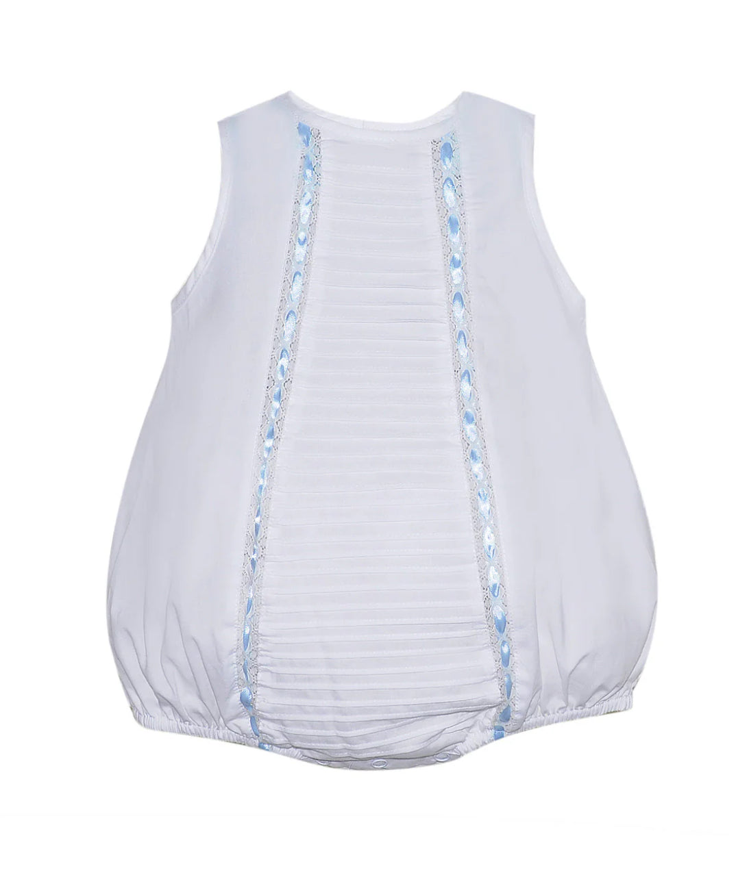 Cameron Boy Bubble White with Blue Ribbon