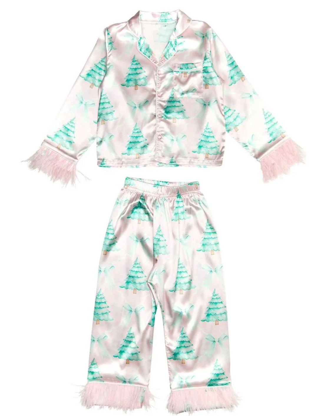 Christmas Tree Feather Silky Set