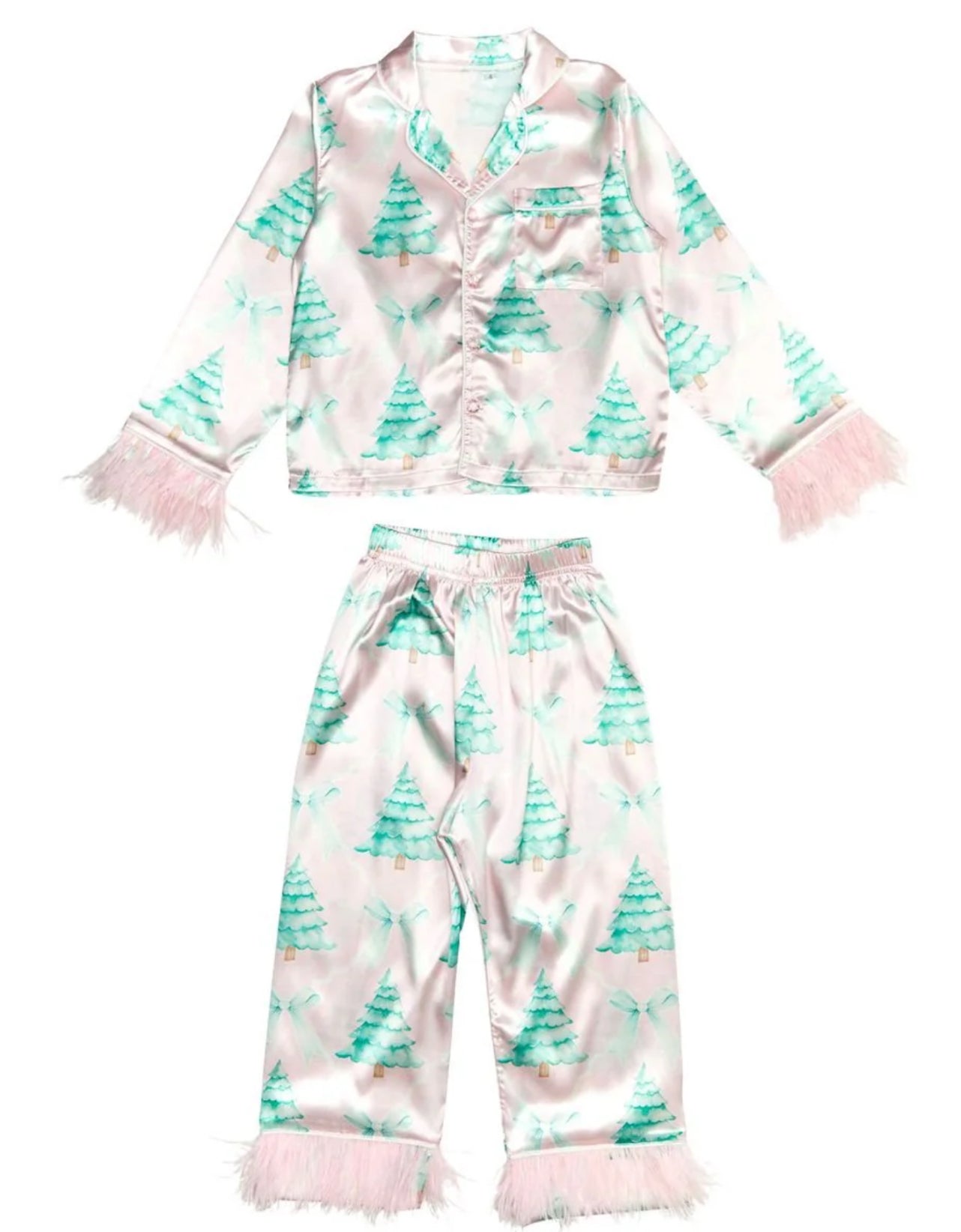 Christmas Tree Feather Silky Set