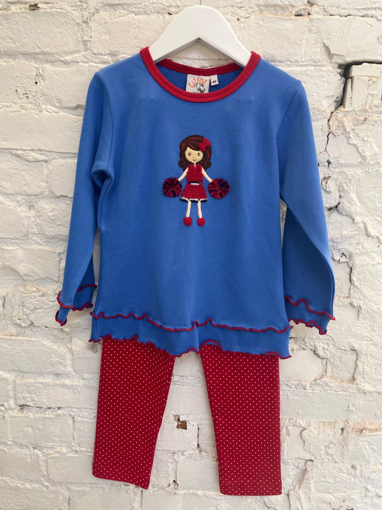 Cheerleader with Pom Poms Long Sleeve Top