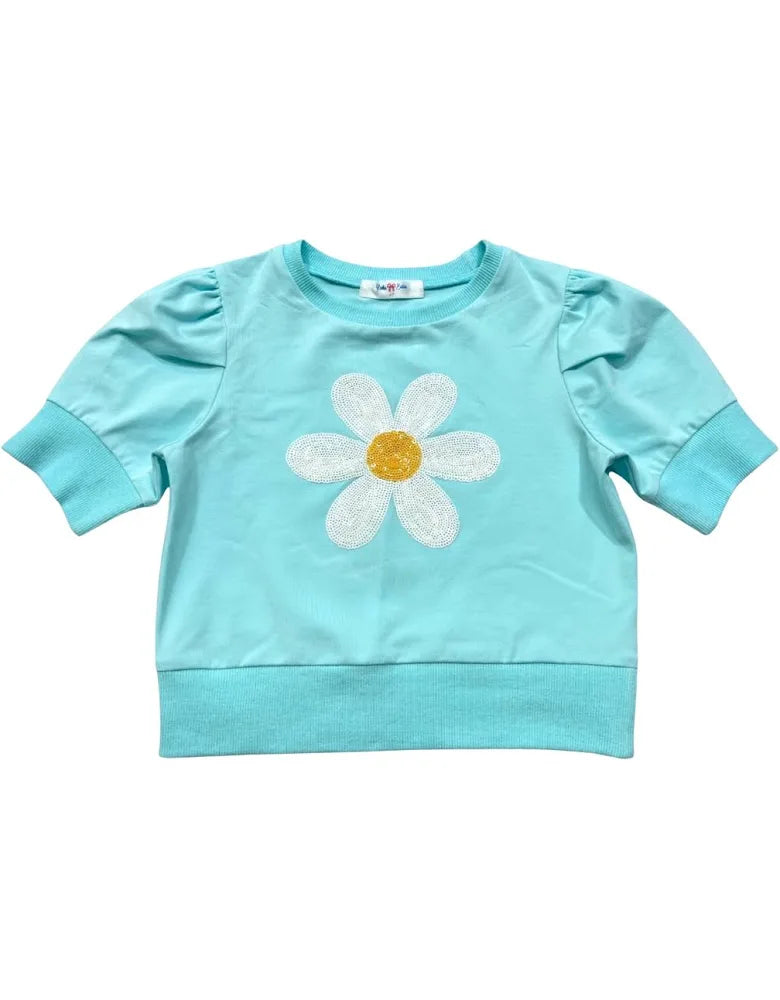 Lily Daisy Sequin Puff Sleeve Top