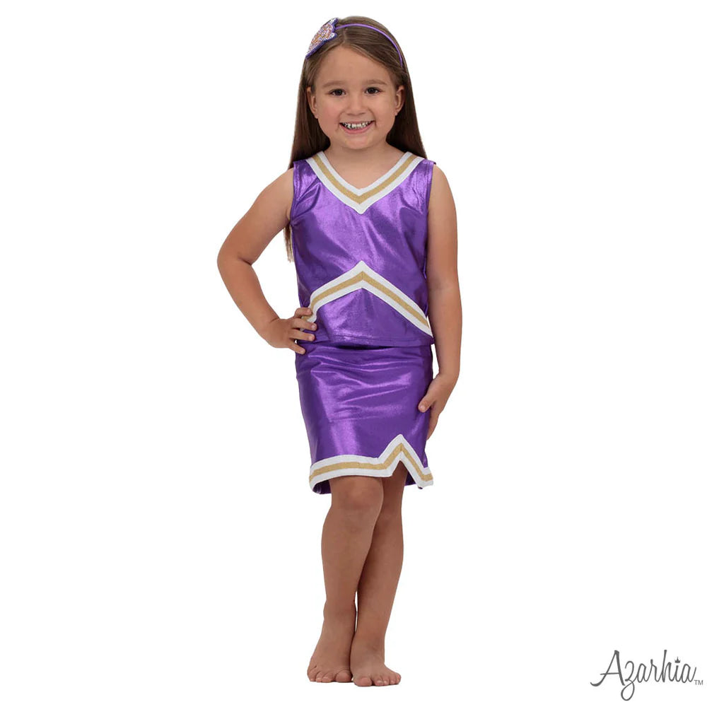Purple/Gold Gameday Metallic Shimmer Cheer Uniform