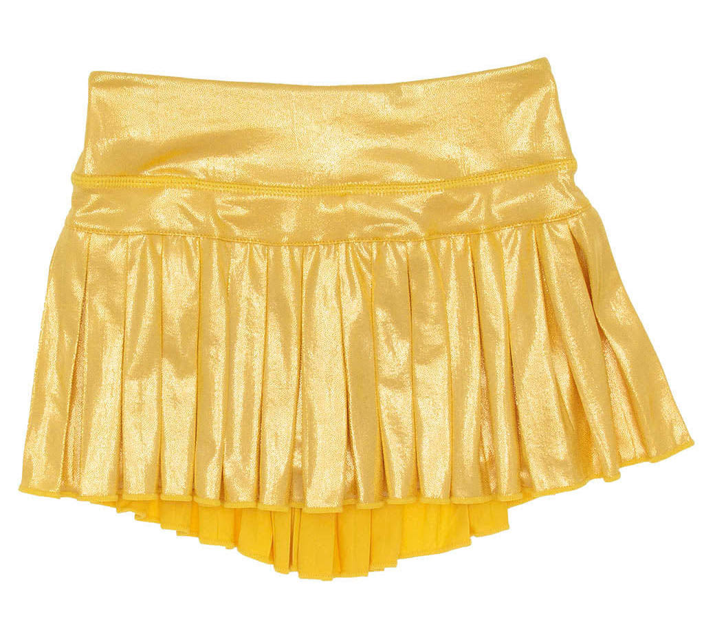 Gold Shimmer Mini Pleated Skort