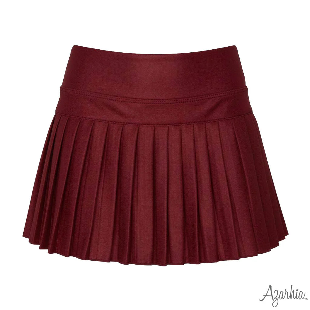 Maroon Shimmer Mini Pleated Skort