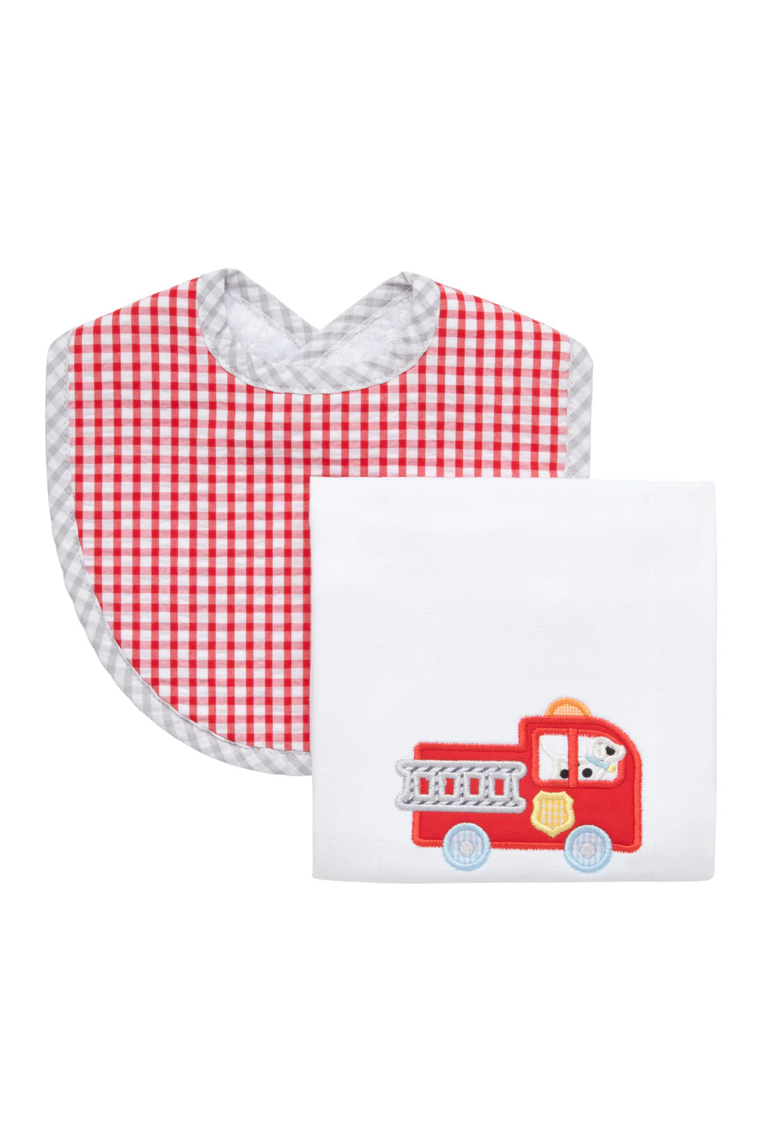 Fire Truck Basic Bib &amp; Burp Set