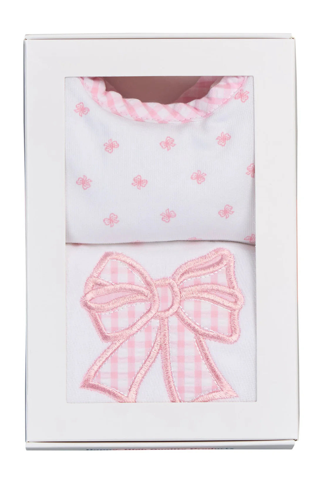 Bow Basic Bib &amp; Burp Boxed Set, Pink