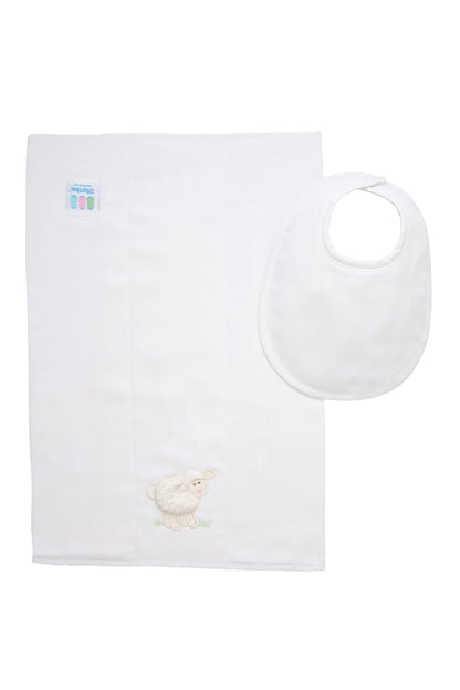 Lamb Basic Bib &amp; Burp Boxed Set