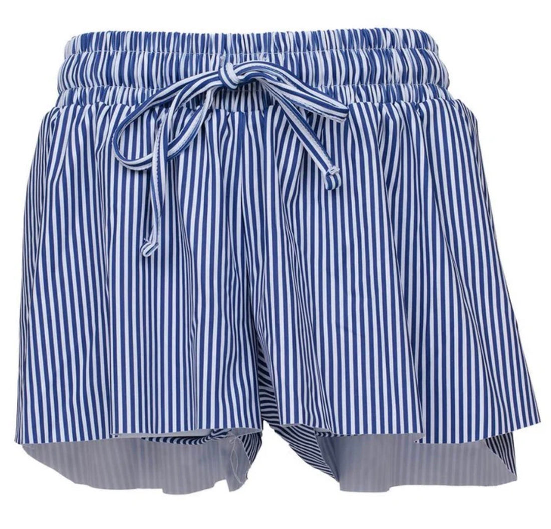 Navy Stripes Butterfly Flowy Shorts