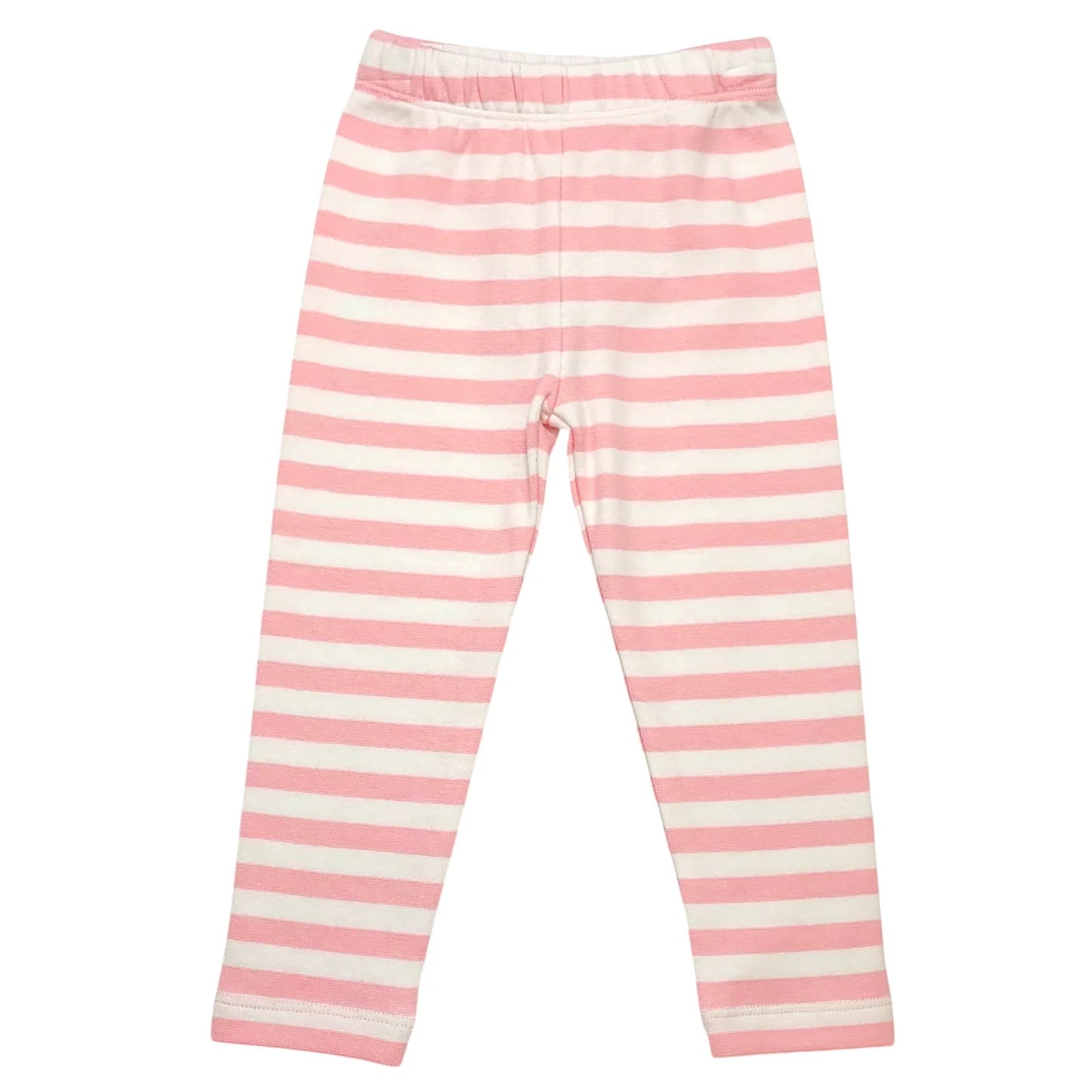 Pink and White Wide Stripe Leggings
