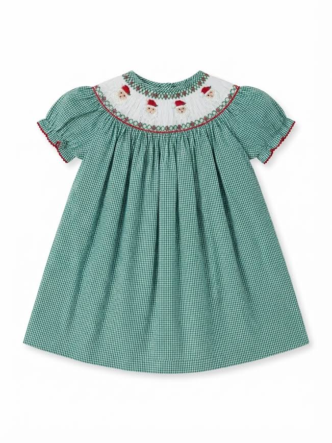 Emma Santa Smocked Bishop Dress