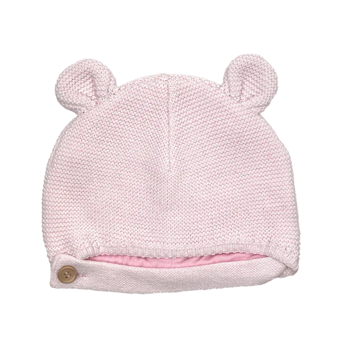 Pink Knit Hat with Ears