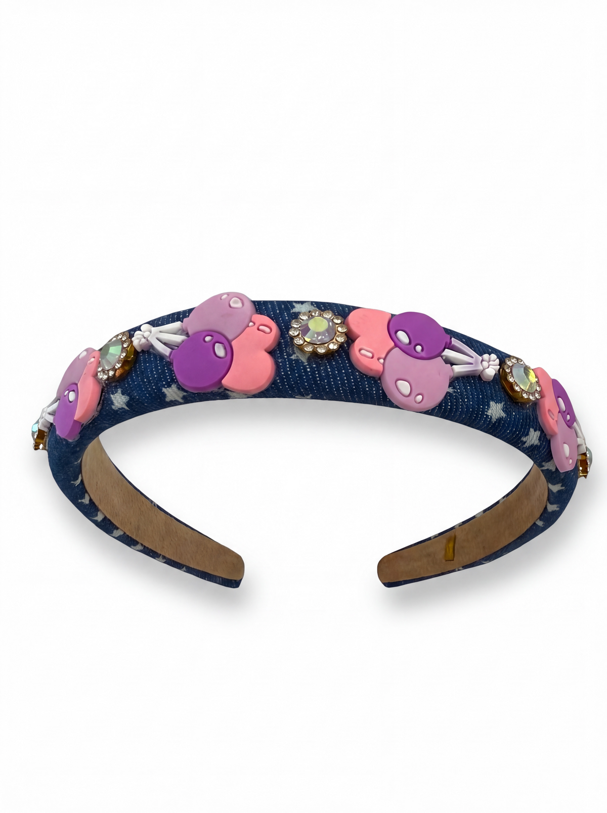 Crystallized Denim Balloon Charm Knot Headband