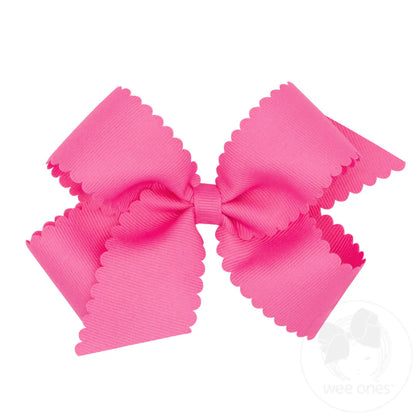 Medium Grosgrain Hair Bows with Scalloped Edge