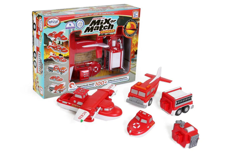 Magnetic Mix or Match Vehicles Fire and Rescue