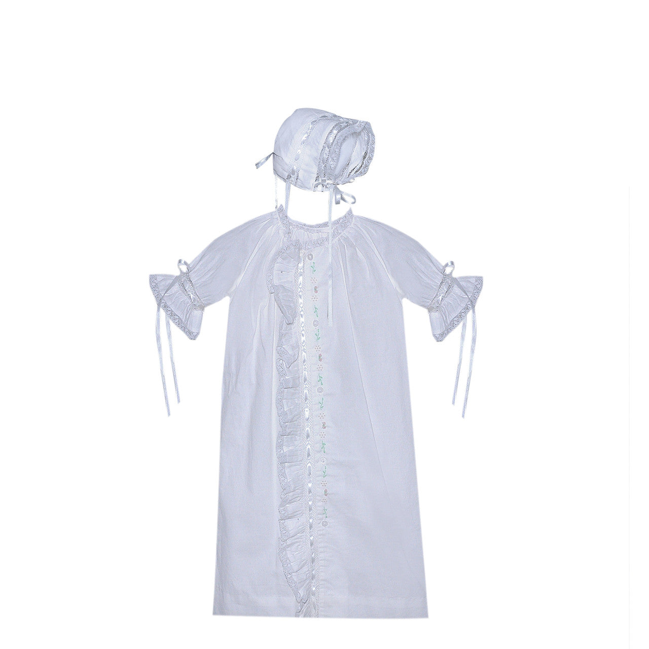 Finn Daygown, Tiny Buds Embroidery, White