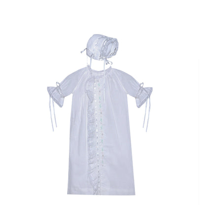 Finn Daygown, Tiny Buds Embroidery, White