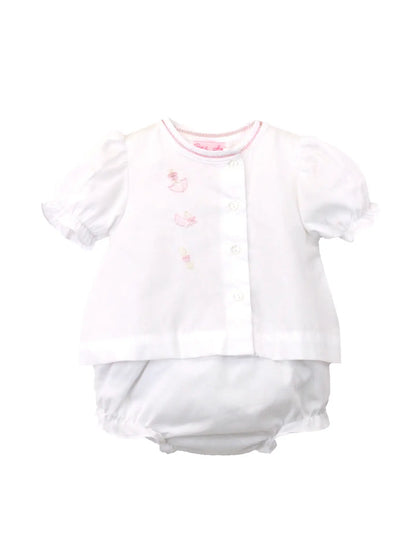 Nursery Shadow Stitch Baby Girl Diaper Set