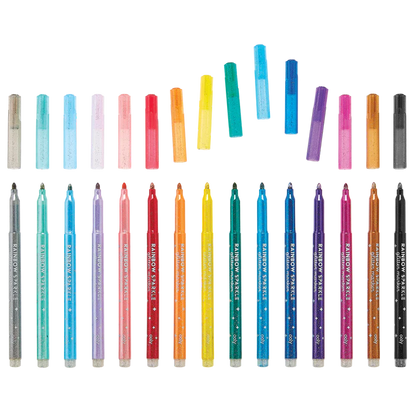 Rainbow Sparkle Glitter Markers - Set of 15