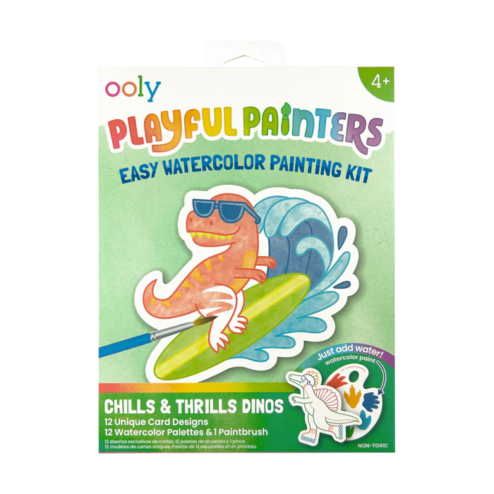 Playful Painters Easy Watercolor Painting Kit - Chills &amp; Thrills Dinos