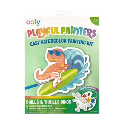 Playful Painters Easy Watercolor Painting Kit - Chills &amp; Thrills Dinos